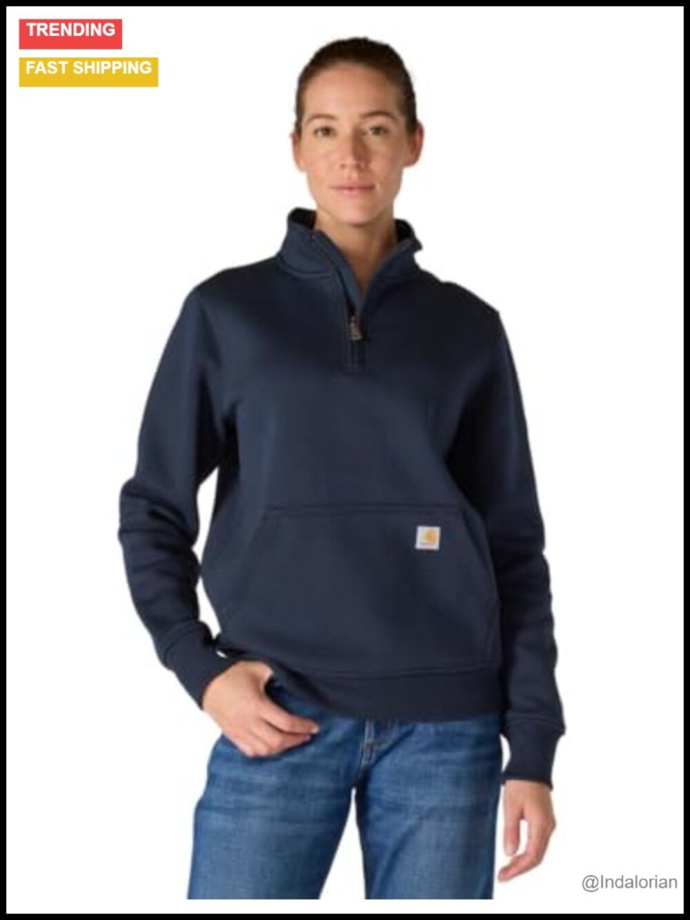 Carhartt Quarter-Zip Sweatshirt Relaxed Fit Mock Neck Long Sleeve